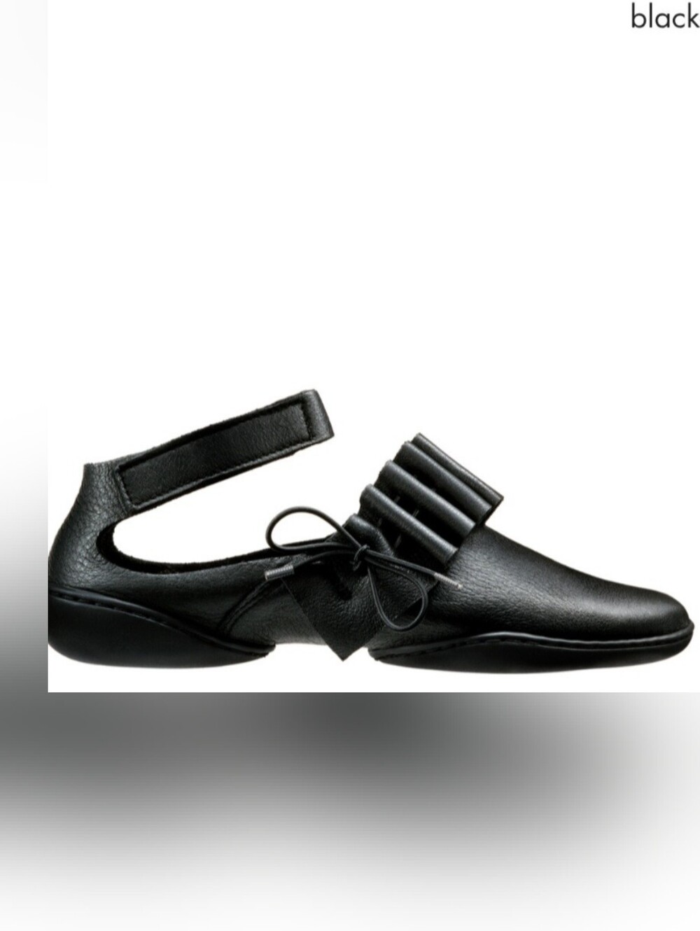 Rare Trippen Custom 'Bride f" Black Tuscan Leather Flats Germany Sz8/39